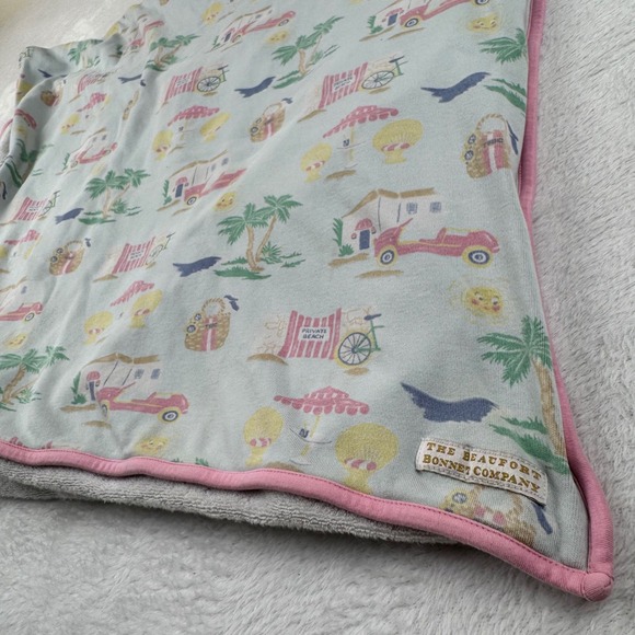 The Beaufort Bonnet Company Other - The Beaufort Bonnet Company Bath Towel NS Blue Pink Beach Print Pima